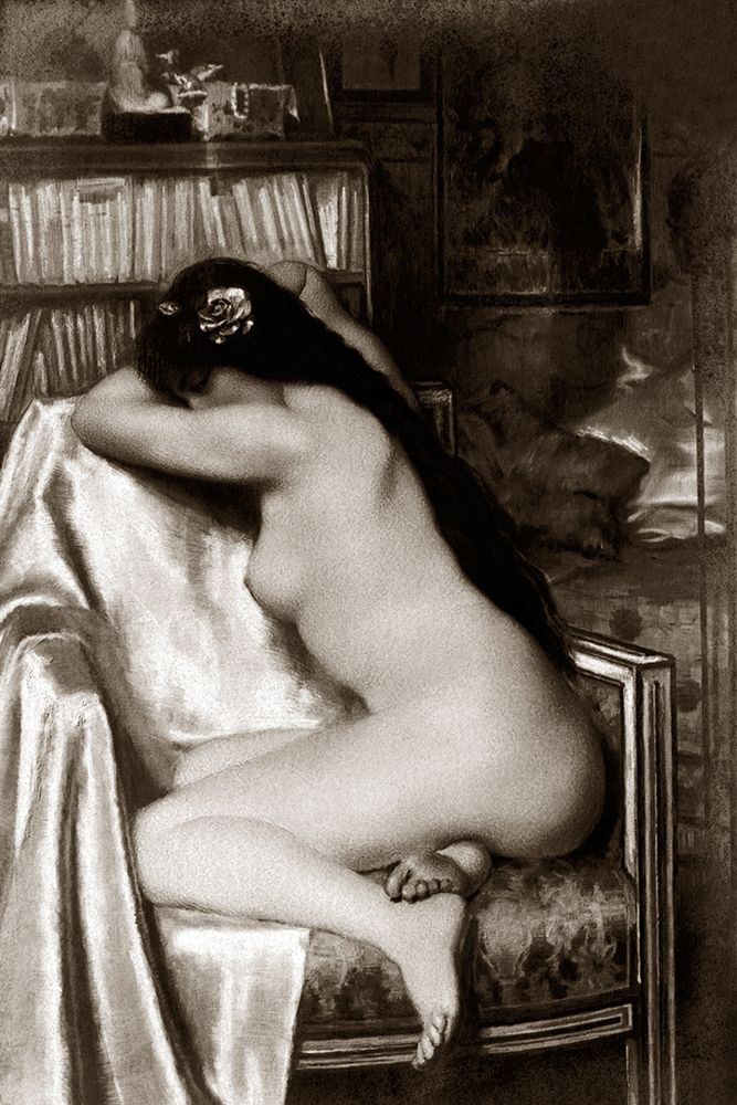 Asleep in the Study art print by Vintage Nudes for $57.95 CAD
