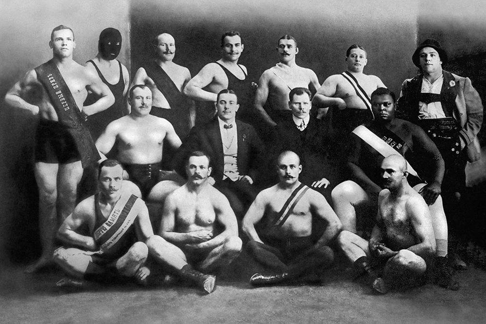 Team of Champion Russian Wrestlers art print by Vintage Wrestler for $57.95 CAD