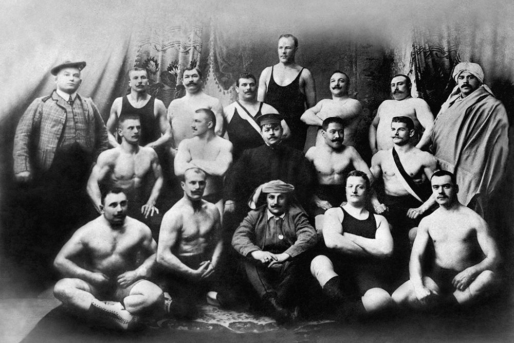 Group of Russian Wrestlers art print by Vintage Wrestler for $57.95 CAD