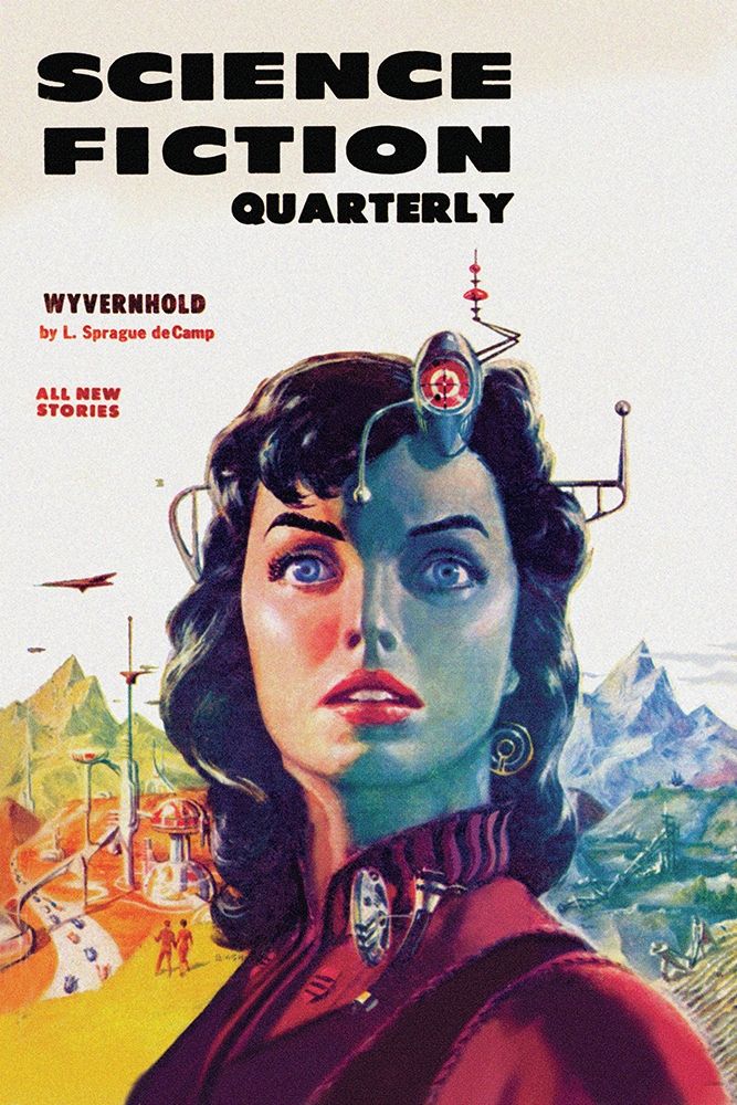 Science Fiction Quarterly: Woman with Forehead Transmitter art print by Retrosci-fi for $57.95 CAD