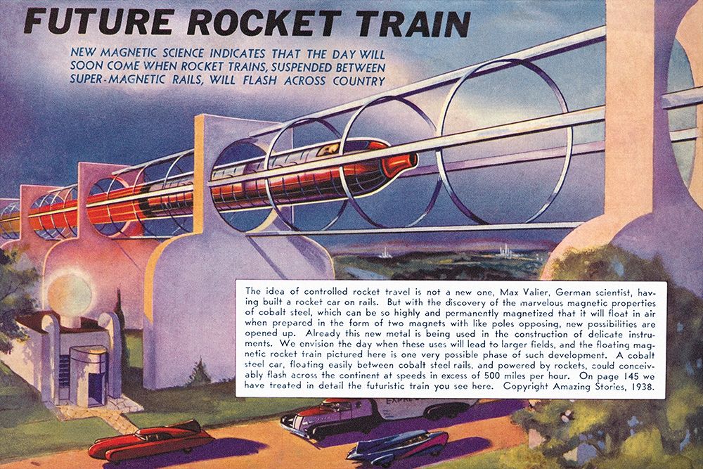 Future Rocket Train art print by Retrosci-fi for $57.95 CAD