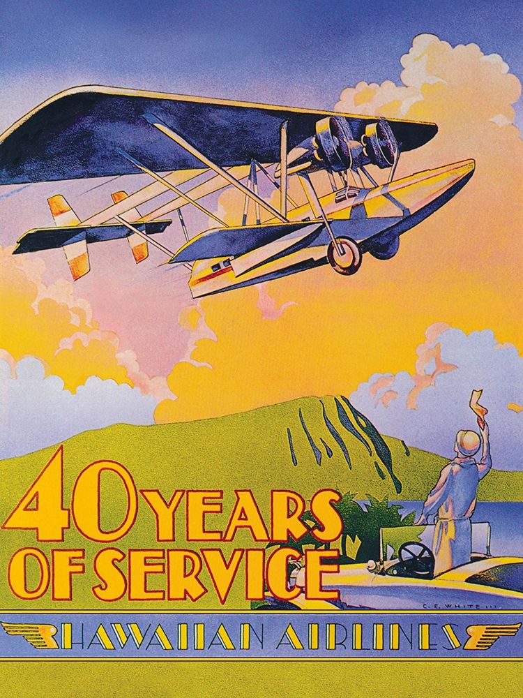Hawaiian Airlines - 40 Years of Service art print by C.E. White for $57.95 CAD