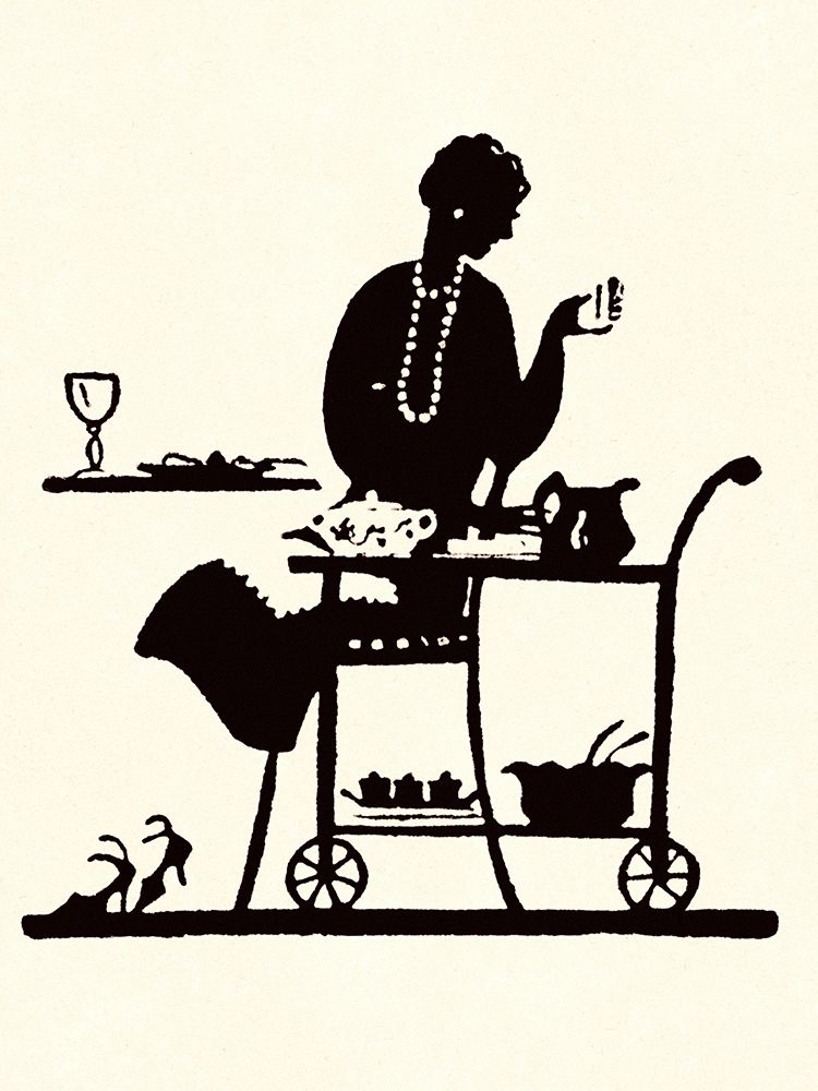 Homemaker Takes Items From a Serving Cart art print by Maxfield Parrish for $57.95 CAD