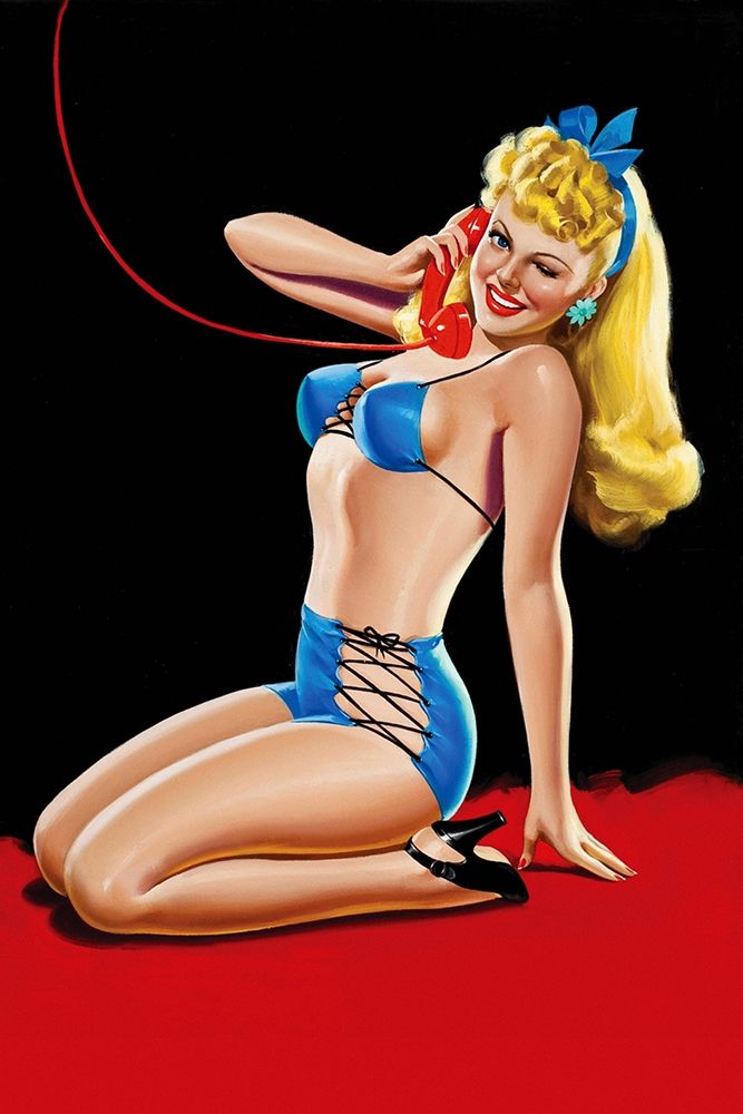Eyeful Magazine: Pin up in Blue Bikini art print by Peter Driben for $57.95 CAD