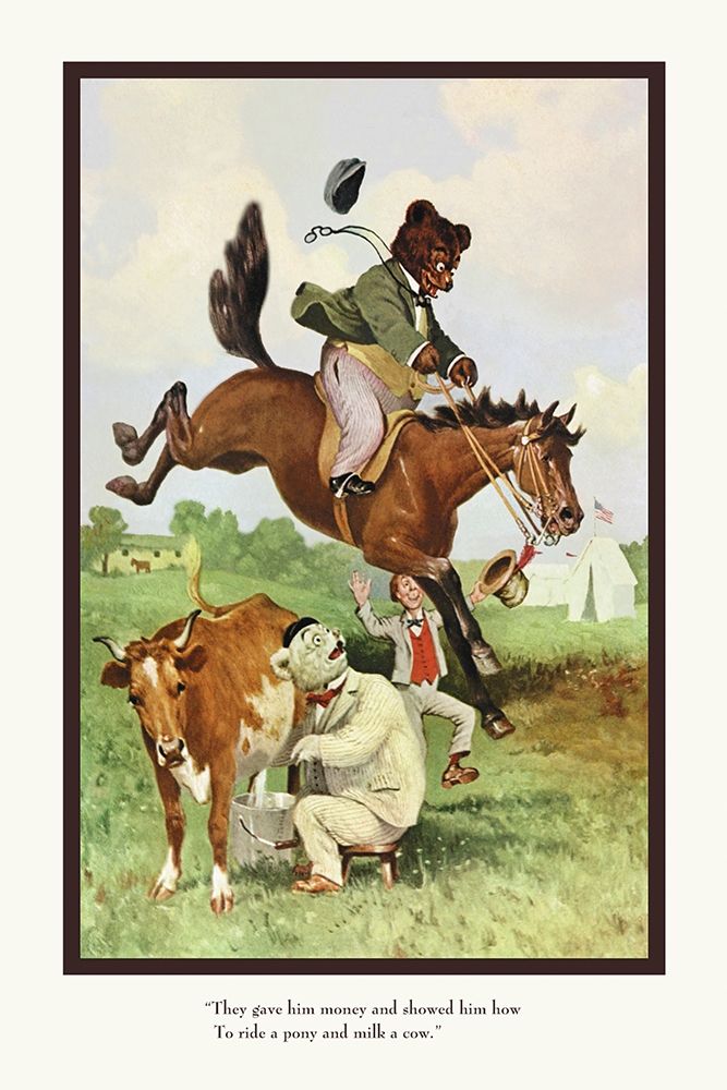 Teddy Roosevelts Bears: Teddy B and Teddy G on the Farm art print by R.K. Culver for $57.95 CAD