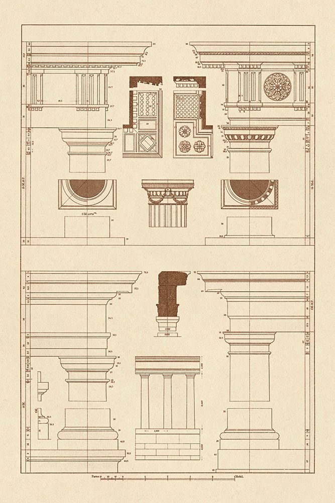 Doric, Tuscan Orders and Columns art print by J. Buhlmann for $57.95 CAD
