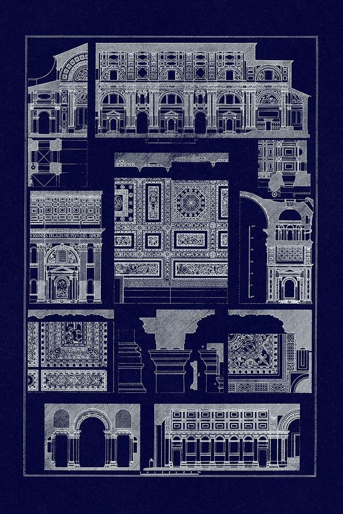 Barrel Vaults of the Renaissance (Blueprint) art print by J. Buhlmann for $57.95 CAD