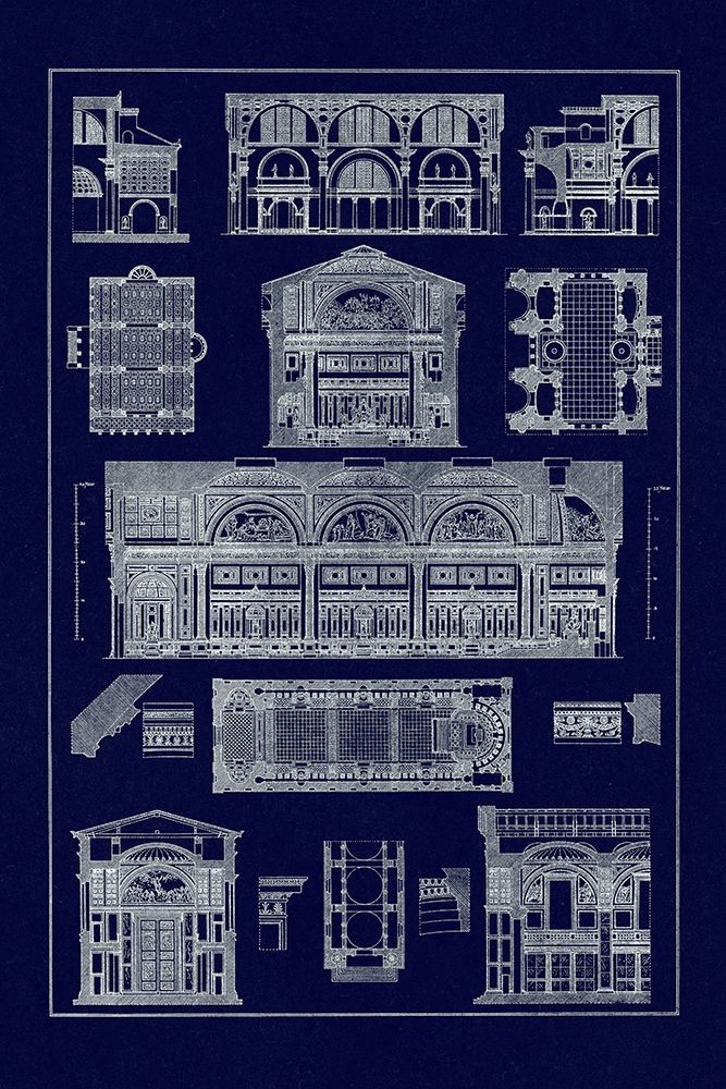 Interiors With Cross Vaults and Cupola Vaulting (Blueprint) art print by J. Buhlmann for $57.95 CAD