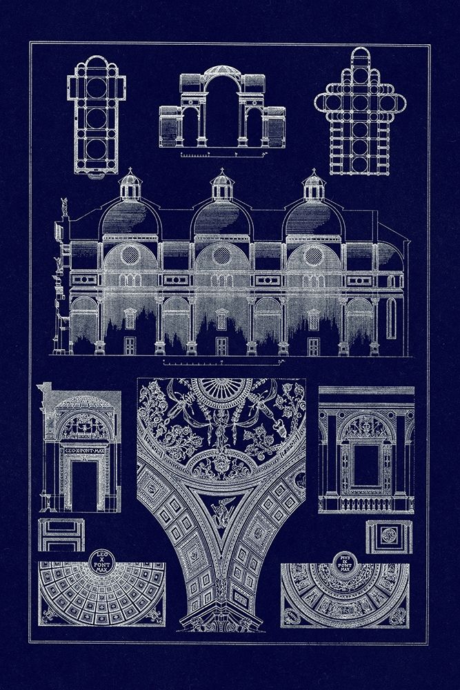 Cupola Vaulting of the Renaissance (Blueprint) art print by J. Buhlmann for $57.95 CAD