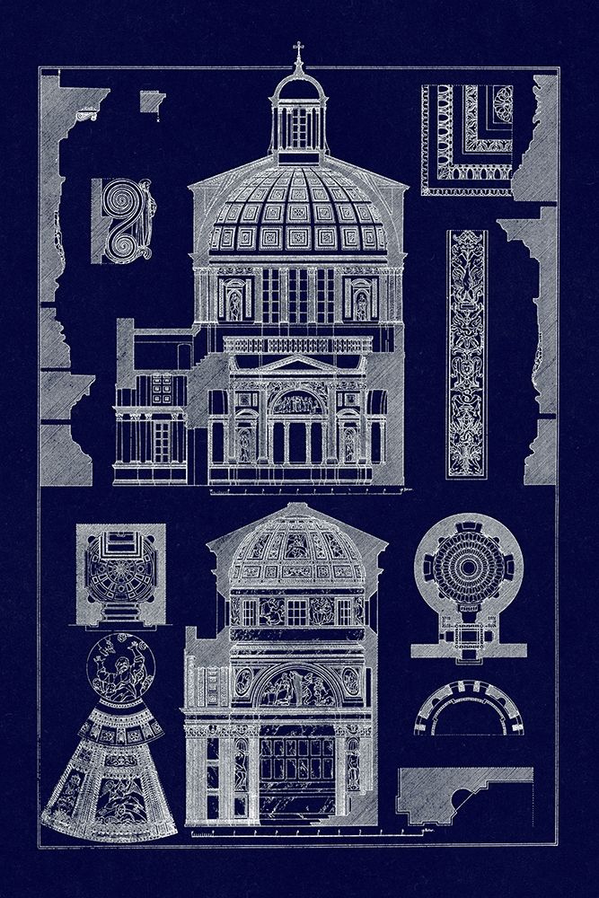 Domical Vaulting of the Renaissance (Blueprint) art print by J. Buhlmann for $57.95 CAD