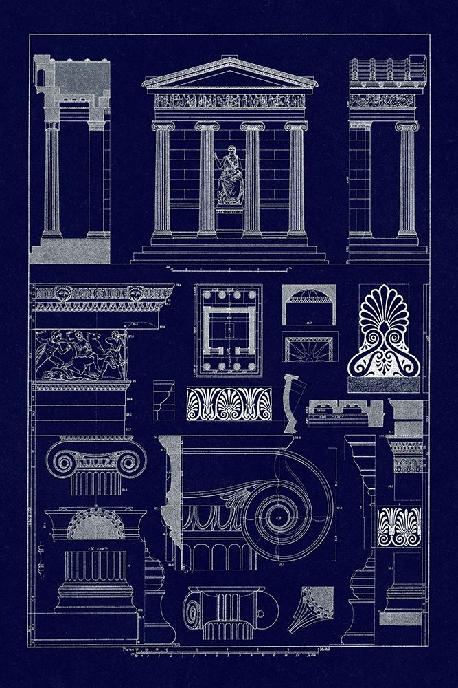 Temple of Nike Apteros at Athens (Blueprint) art print by J. Buhlmann for $57.95 CAD