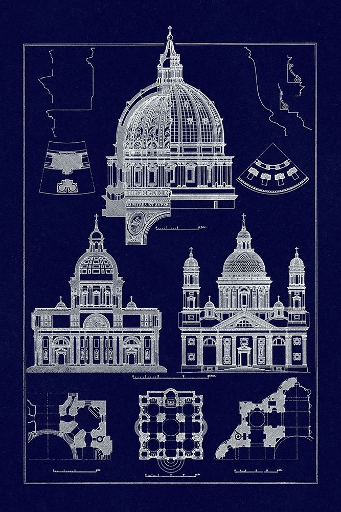The Domeas Central Crowning Feature of the Renaissance (Blueprint) art print by J. Buhlmann for $57.95 CAD