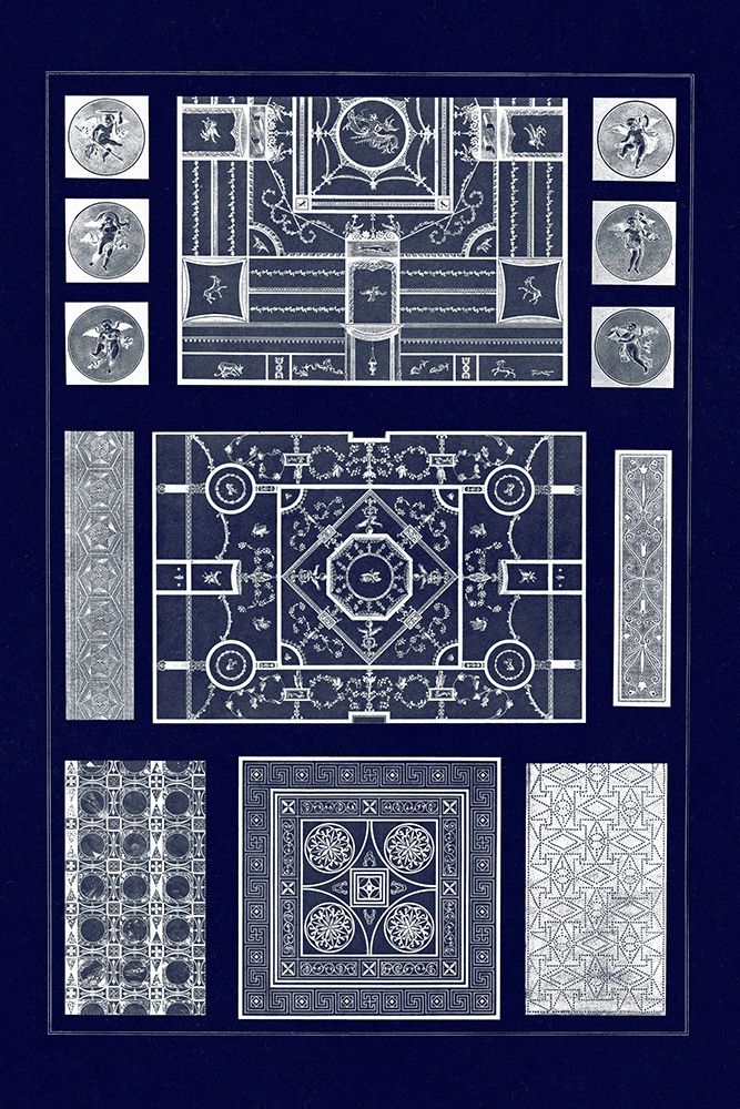 Painted Ceilings and Pavements from Pompeii (Blueprint) art print by J. Buhlmann for $57.95 CAD