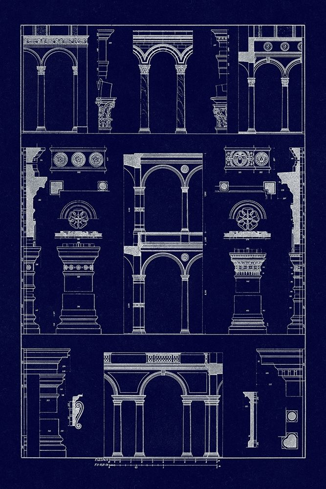 Arcades of the Renaissance (Blueprint) art print by J. Buhlmann for $57.95 CAD