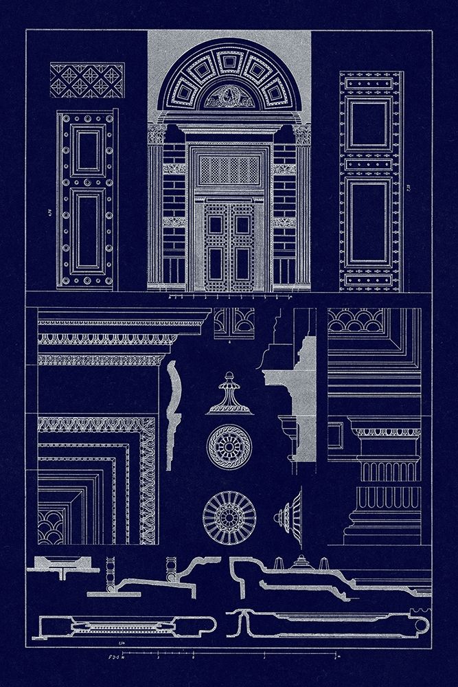 Doorway of the Pantheon at Rome (Blueprint) art print by J. Buhlmann for $57.95 CAD