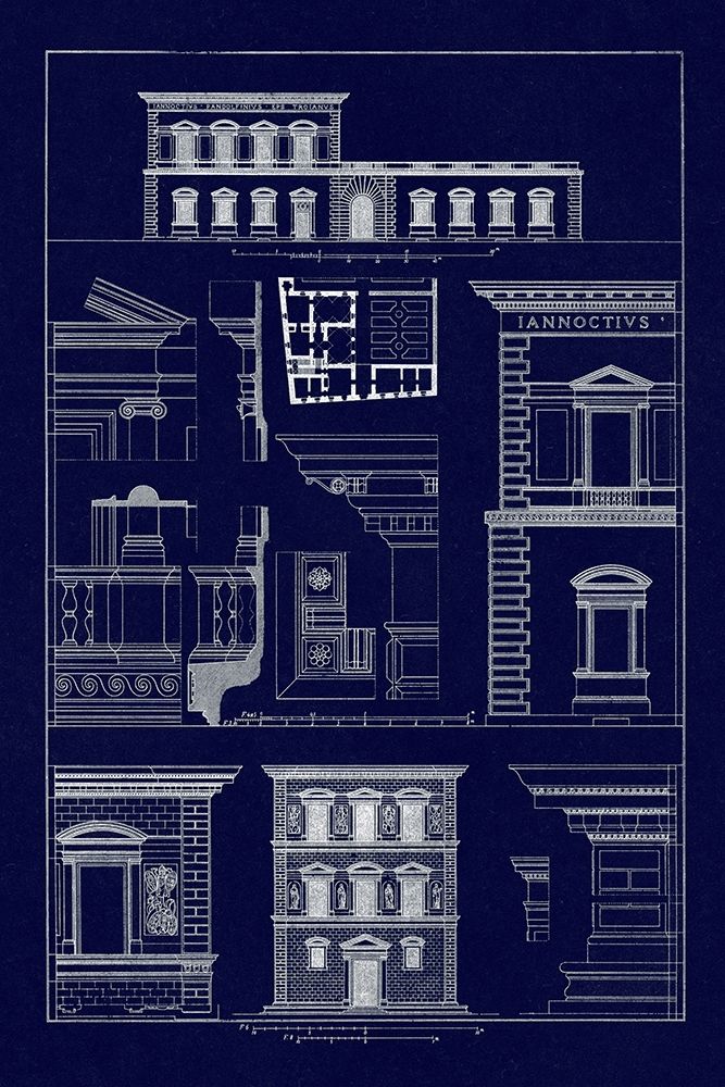 Palazzos Pandolfini and Bartolini at Florence (Blueprint) art print by J. Buhlmann for $57.95 CAD