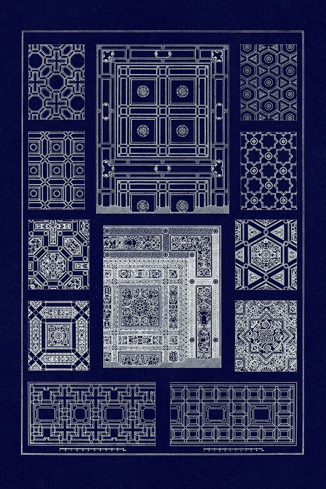 Ceilings with Bays and Mouldings (Blueprint) art print by J. Buhlmann for $57.95 CAD