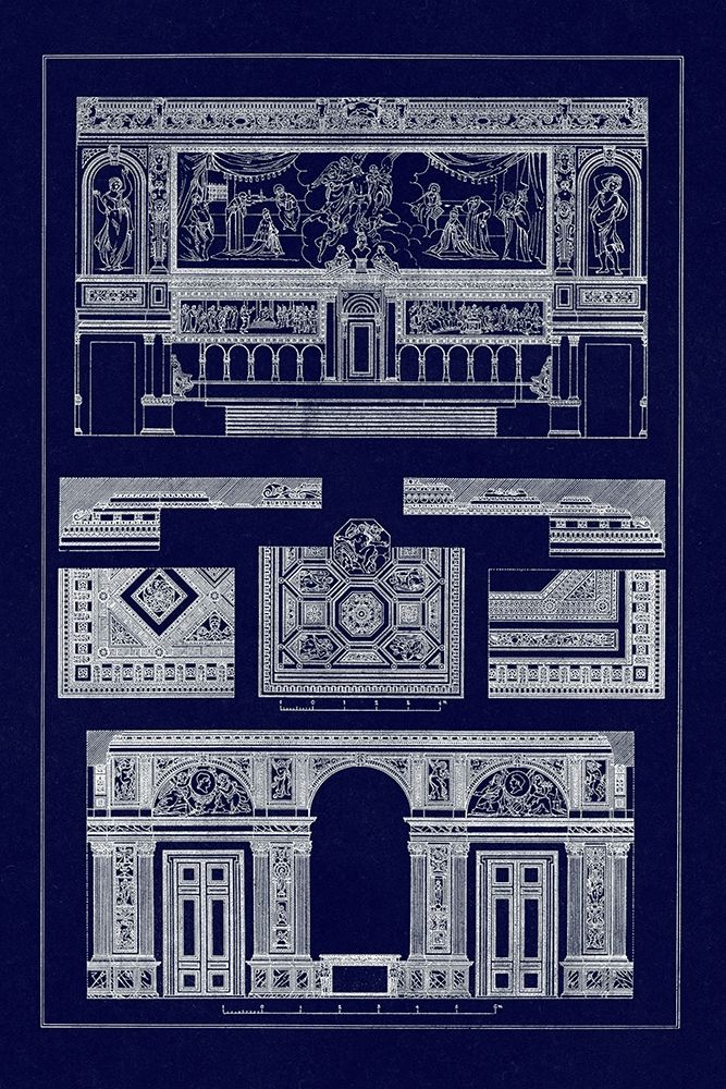 Decoration of Large Halls (Blueprint) art print by J. Buhlmann for $57.95 CAD