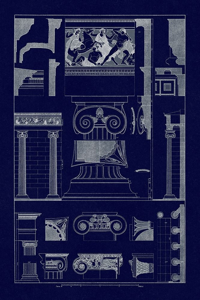 Ionic Orders and Capitals, Polychrome (Blueprint) art print by J. Buhlmann for $57.95 CAD