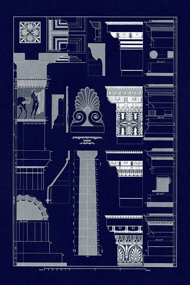 Details of Parthenon, Polychrome (Blueprint) art print by J. Buhlmann for $57.95 CAD
