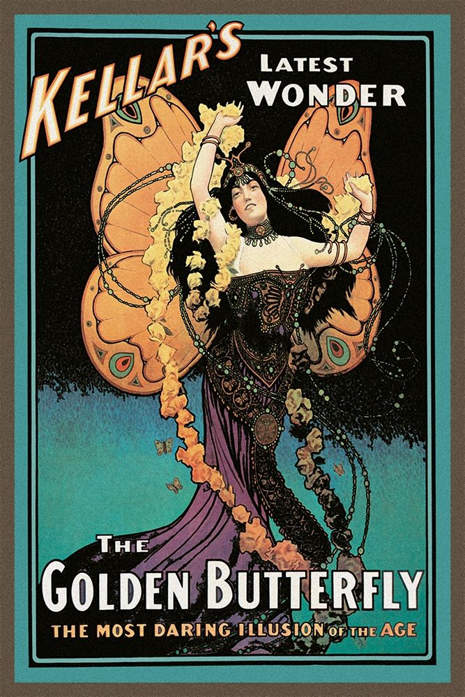 Magicians: Golden Butterfly: Kellars Latest Wonder art print by Strobridge for $57.95 CAD