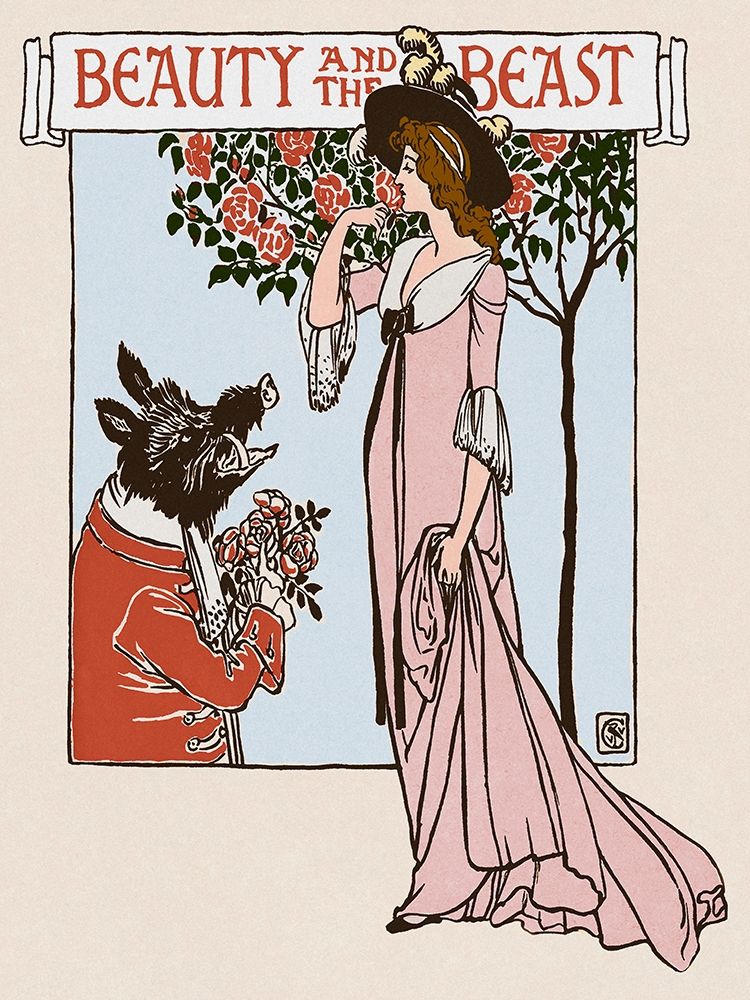 Beauty and the Beast Title Page art print by Walter Crane for $57.95 CAD
