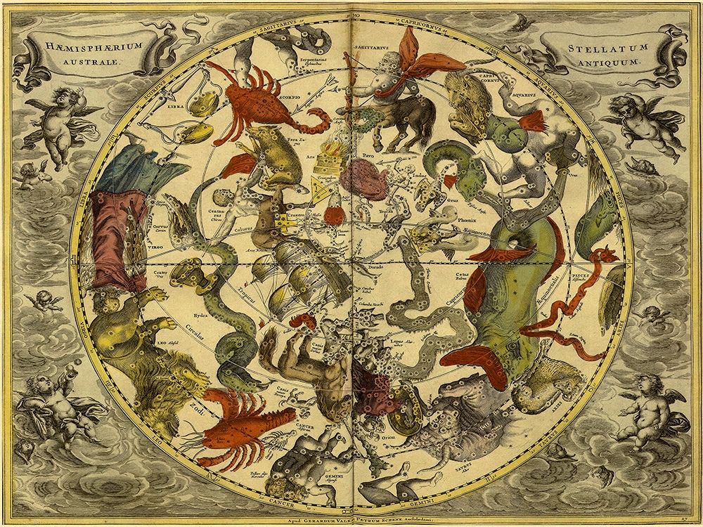 Maps of the Heavens: Haemisphaerium Stellatum Australe Antiquum art print by Andreas Cellarius for $57.95 CAD