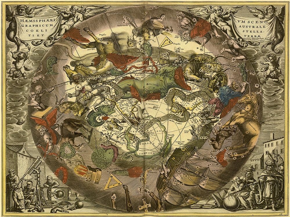 Maps of the Heavens: Haemisphaerium Sceno Graphicum Australe art print by Andreas Cellarius for $57.95 CAD