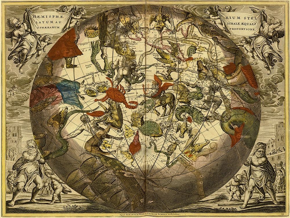 Maps of the Heavens: Haemisphaerium Stellatum Australe Aequali art print by Andreas Cellarius for $57.95 CAD