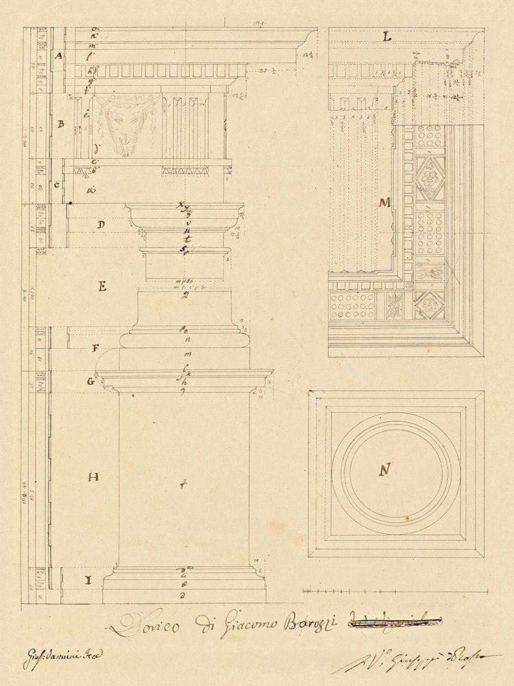 Plate 13 for Elements of Civil Architecture, ca. 1818-1850 art print by Giuseppe Vannini for $57.95 CAD