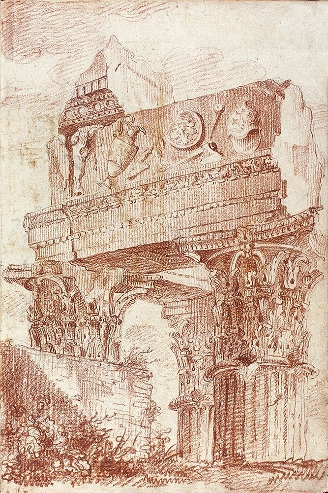 Sketch of Roman architectural fragment, 1786 art print by Marie-Joseph Peyre for $57.95 CAD