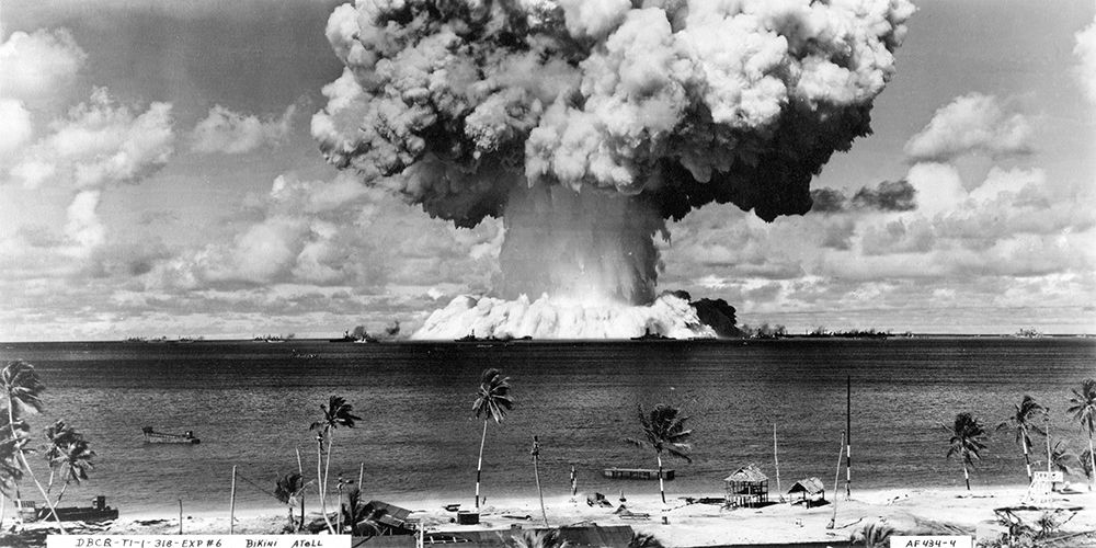 Bikini Atoll - Operation Crossroads Baker Detonation - July 25, 1946: DBCR-T1-318-Exp #6 AF434-4 art print by U.S. Navy for $57.95 CAD