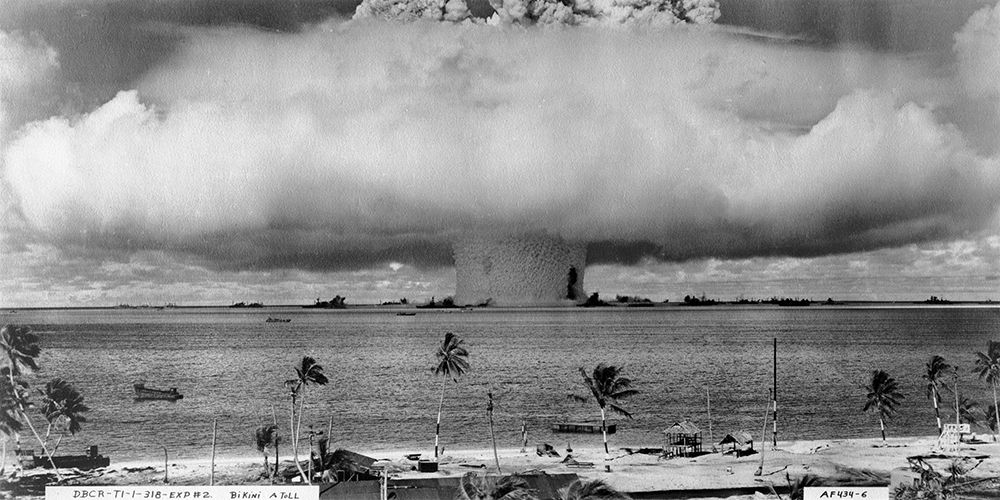 Bikini Atoll - Operation Crossroads Baker Detonation - July 25, 1946: DBCR-T1-318-Exp #2 AF434-6 art print by U.S. Navy for $57.95 CAD