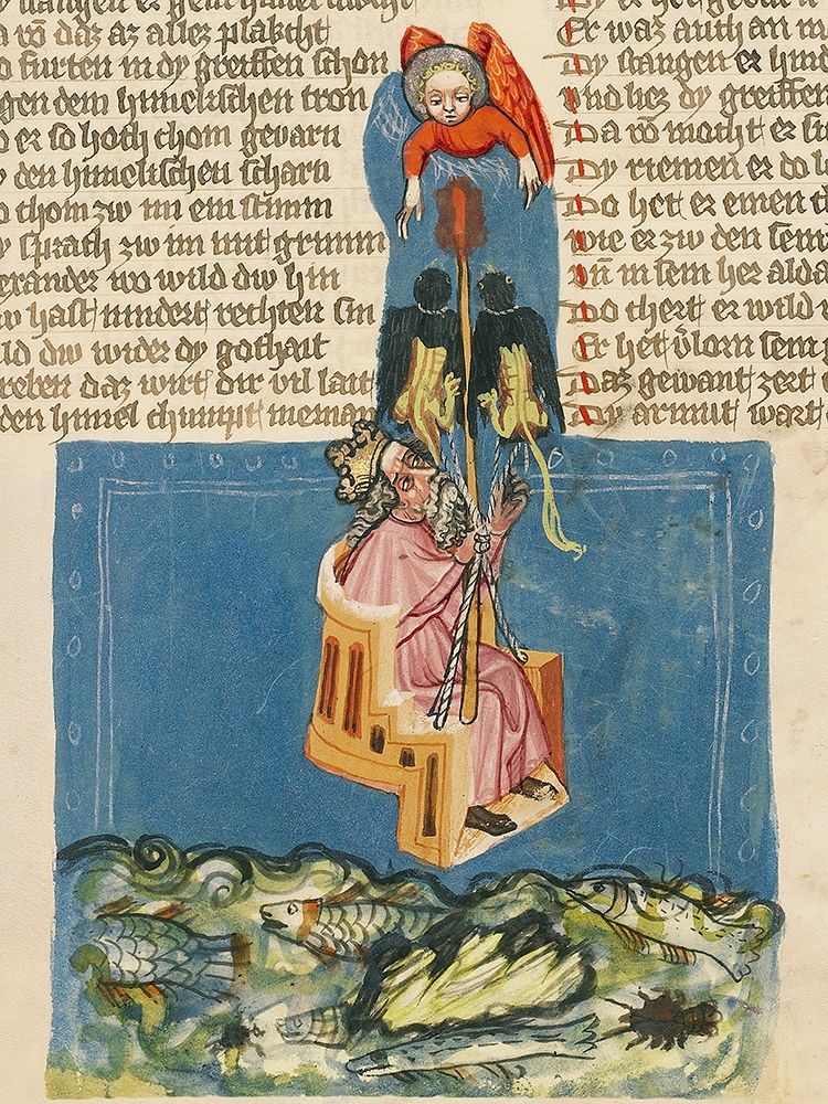 Alexander the Great in the Air (detail) art print by German 15th Century for $57.95 CAD