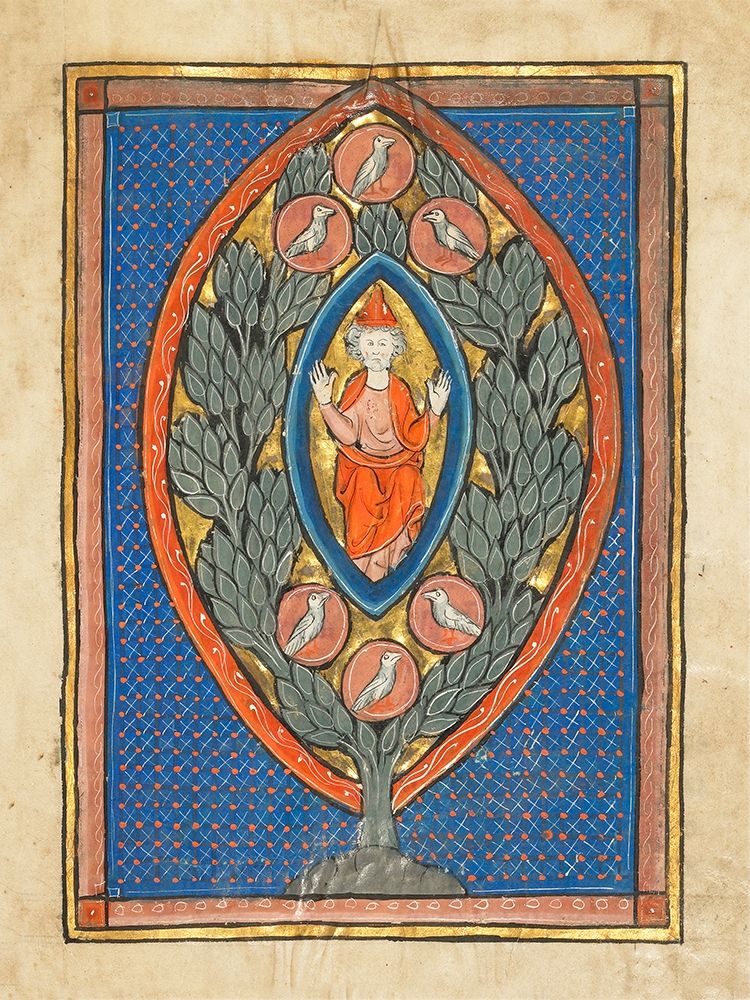 A Man Enthroned within a Mandorla in a Tree art print by Franco-Flemish 13th Century for $57.95 CAD