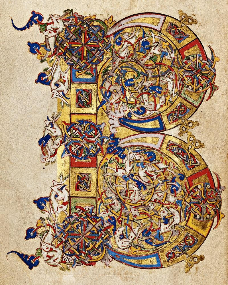 Inhabited Initial B art print by Italian 12th Century for $57.95 CAD