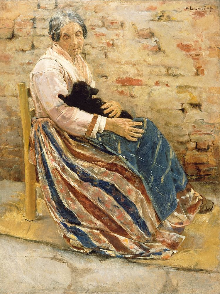 An Old Woman with Cat art print by Max Liebermann for $57.95 CAD