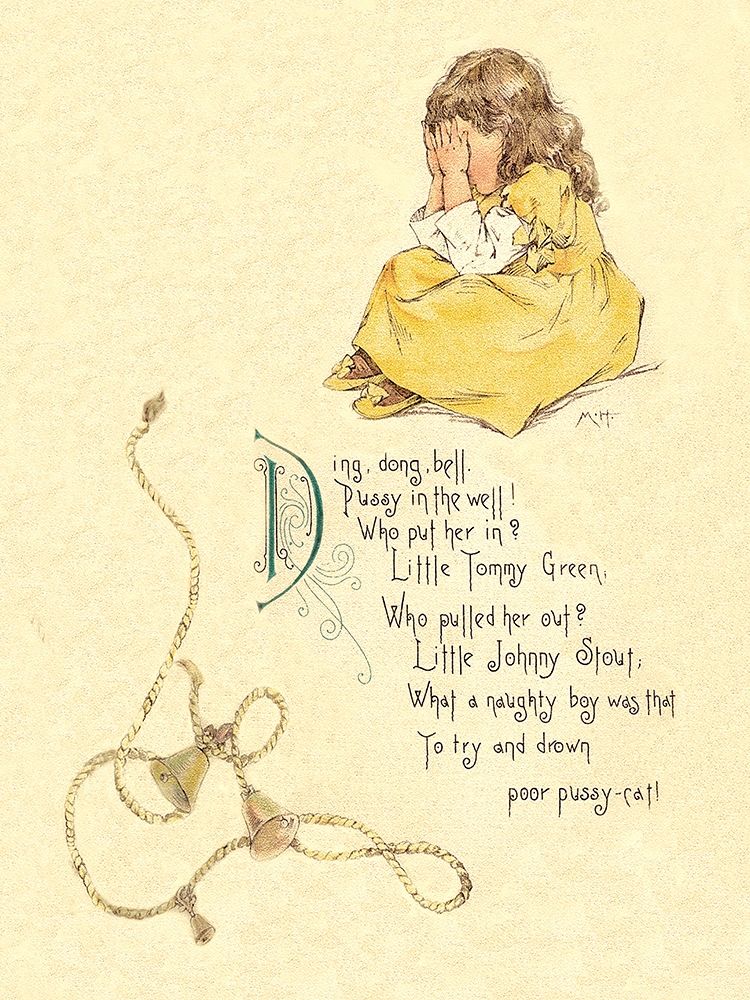 Nursery Rhymes: Ding Dong Bell, Pussy in the Well art print by Maud Humphrey for $57.95 CAD