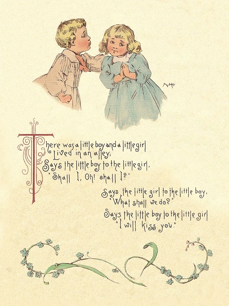 Nursery Rhymes: There Was a Little Boy and a Little Girl art print by Maud Humphrey for $57.95 CAD