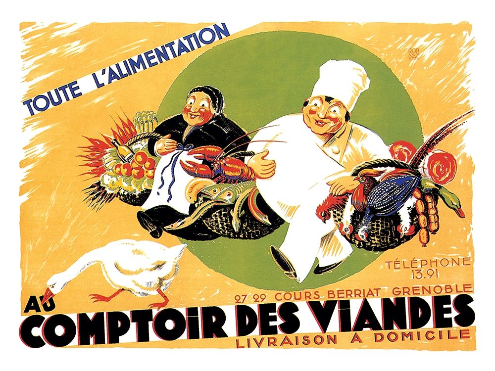 Cooks: Au Comptoir des Viandes art print by Advertisement for $57.95 CAD