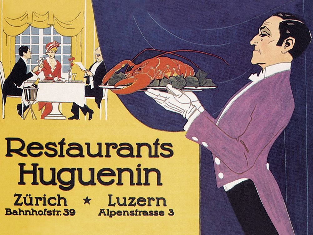 Cooks: Restaurants Huguenin art print by Advertisement for $57.95 CAD