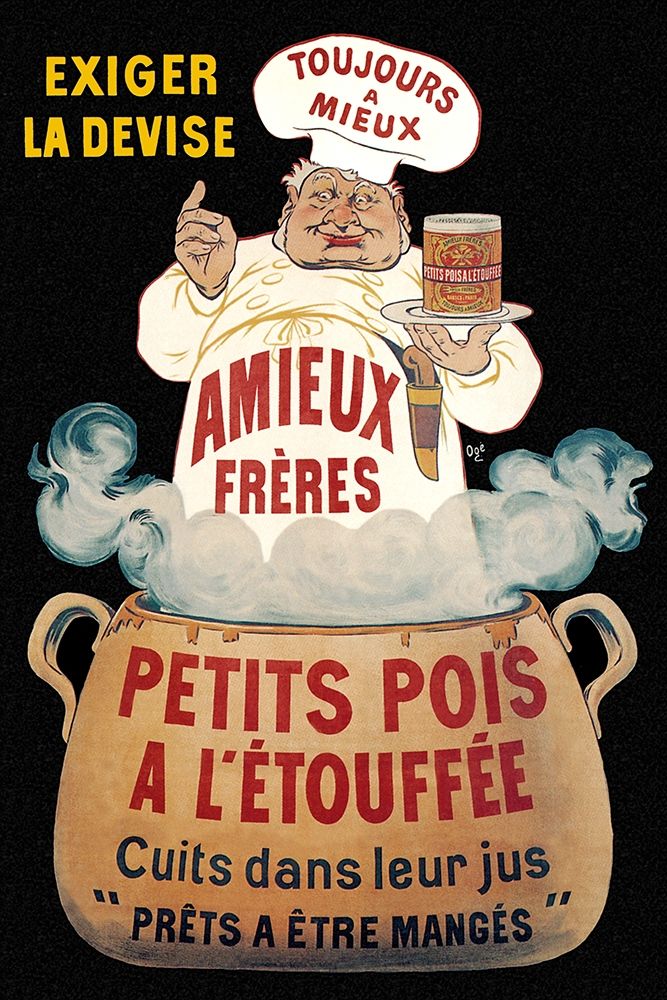 Cooks: Amieux Freres - Petits Pois a lEtouffee art print by Eugene Oge for $57.95 CAD