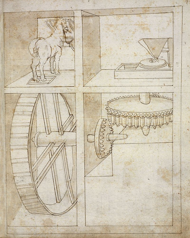 Folio 43: mill powered by horse art print by Francesco di Giorgio Martini for $57.95 CAD