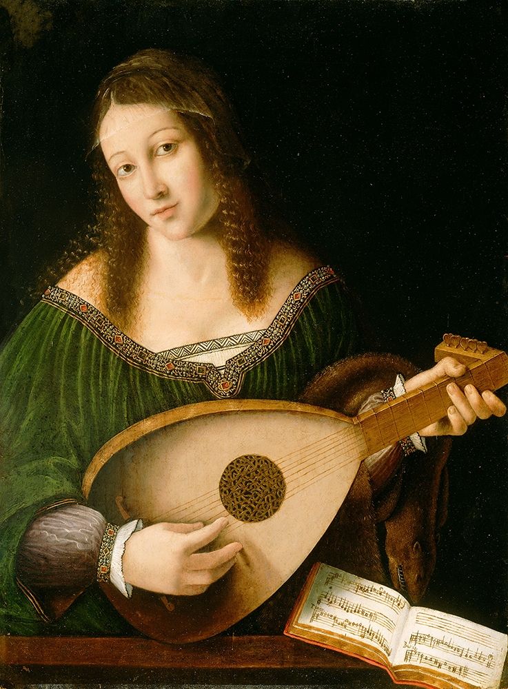 Lady Playing a Lute art print by Barolomeo Veneto for $57.95 CAD