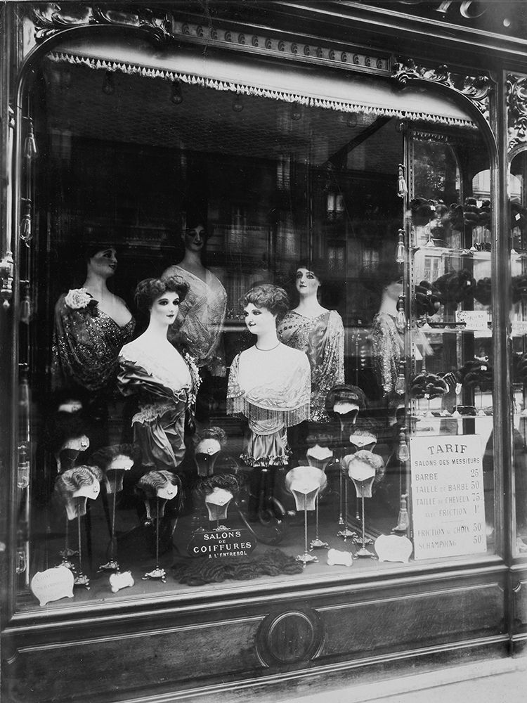 Paris, 1912 - Hairdressers Shop Window, boulevard de Strasbourg art print by Eugene Atget for $57.95 CAD