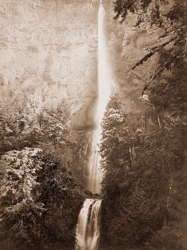Multnomah Falls, Columbia River, Oregon, 2500 feet., 1867 art print by Carleton Watkins for $57.95 CAD