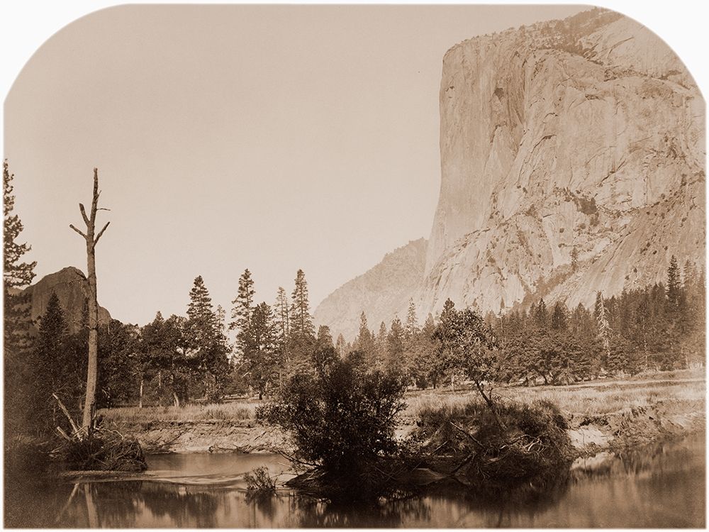 Tutucanula - El Capitan 3600 ft. Yosemite, California, 1861 art print by Carleton Watkins for $57.95 CAD