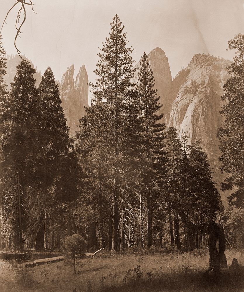 Cathedral Spires - Yosemite, California, 1861 art print by Carleton Watkins for $57.95 CAD