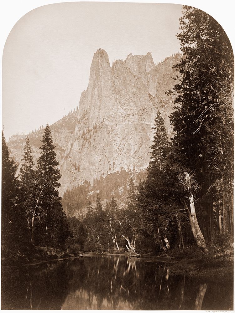 Sentinel (View of the Valley) 3270 ft. Yosemite, California, 1861 art print by Carleton Watkins for $57.95 CAD