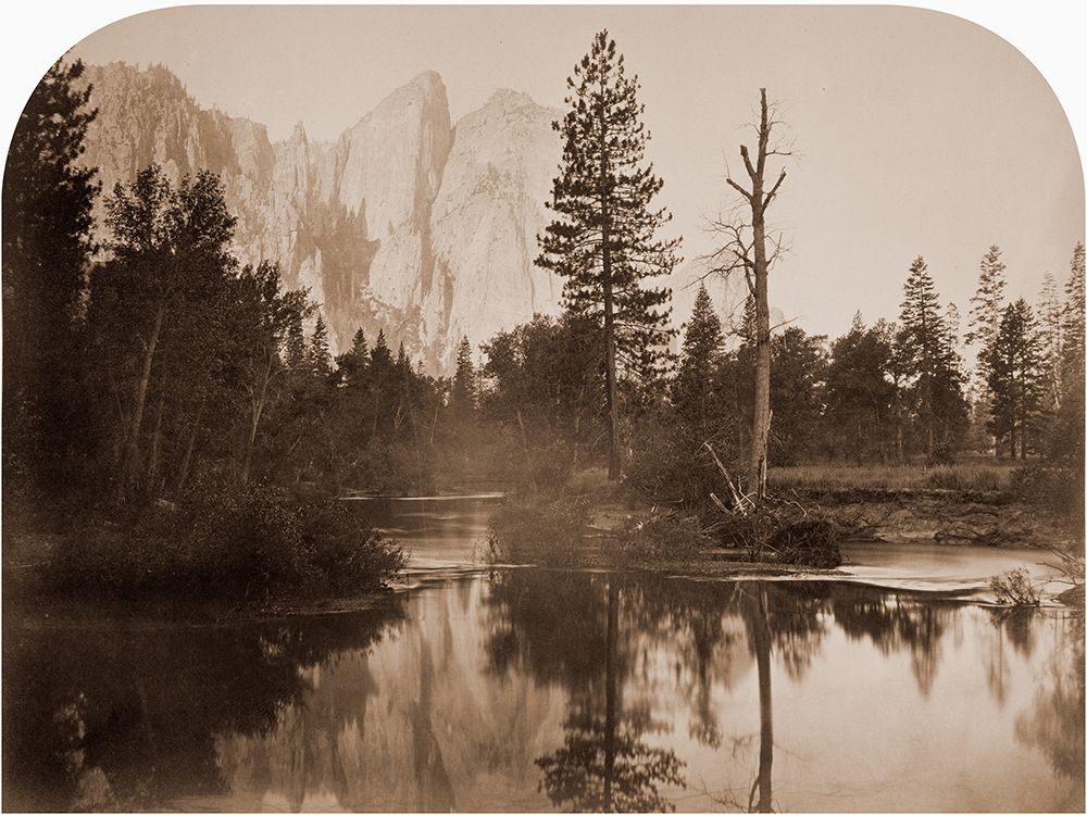 River View - Down the Valley - Yosemite, California, 1861 art print by Carleton Watkins for $57.95 CAD
